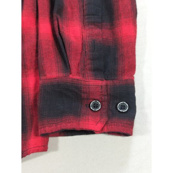 All American Roughneck Flannel Shirt Men’s Medium Red Black Plaid Backwoods AAR - Picture 9 of 11